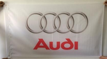 Audi Fahne Flag Flagge 90 x 150 cm Weiss