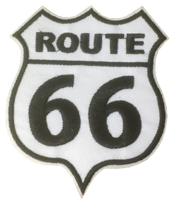 Route 66 Aufnäher Badge Aufbügler WEISS