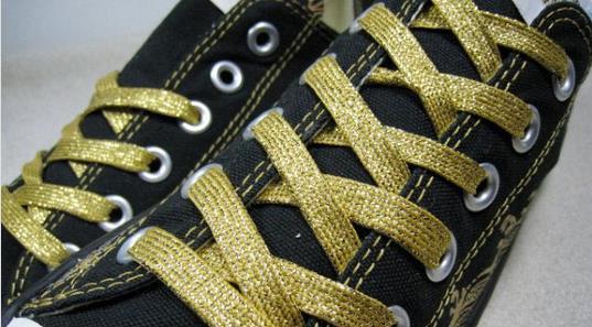 Schuhbändel Gold or golden goldig Schuh
