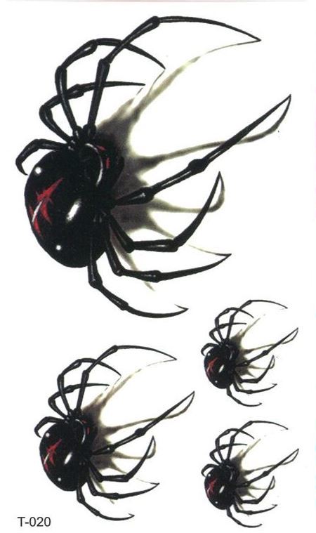 3D Tattoo Spinne schwarze Wittwe Spider