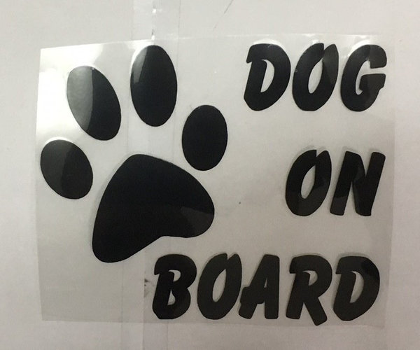 Autosticker Dog on Board SCHWARZ Hund
