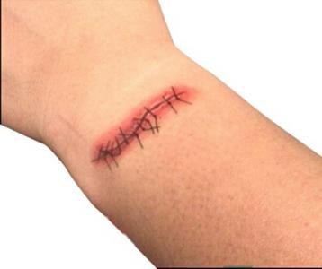 Zombie Tattoo Schnittverletzung Kratzer