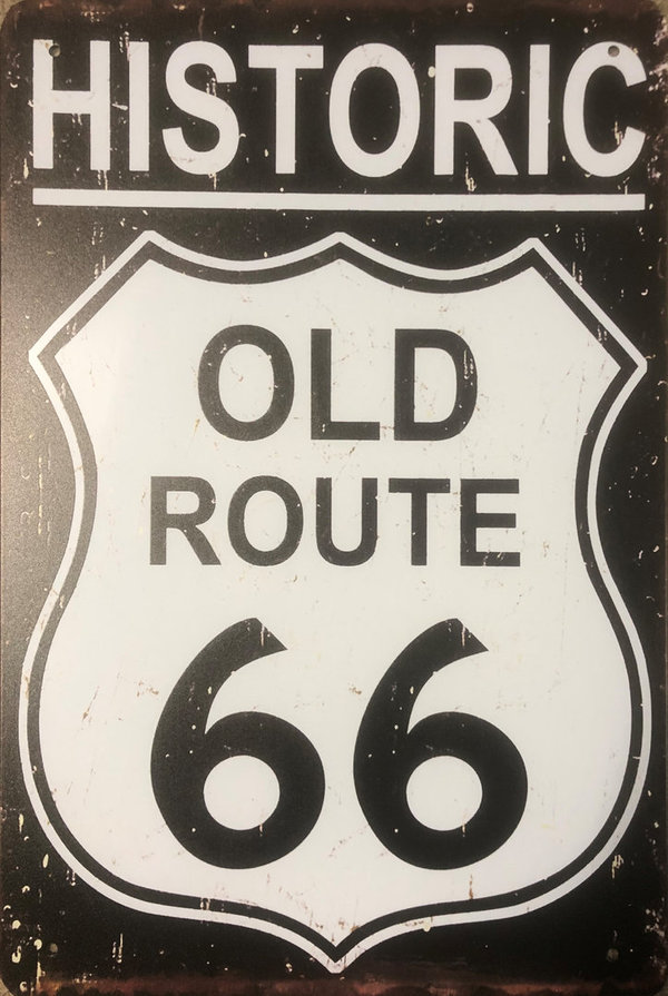 Blechschild Metallschild Route 66 U.S.A.