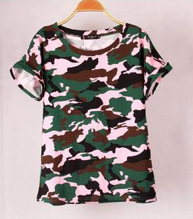 Camouflage Top T-Shirt Rosa Grösse M
