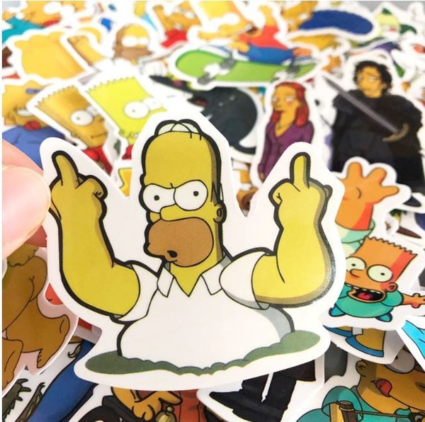 Stickerset Simpsons Gelb Sitcom Homer