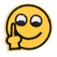 Badge Aufnäher Smiley Emoji Mittelfinger