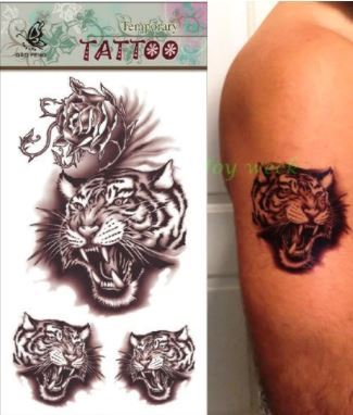3D temporär Tattoo Tiger Raubkatze Fake