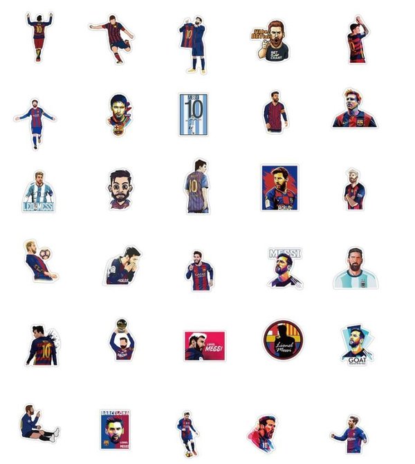 Stickerset 50 Stk. Lionel Messi Fussball