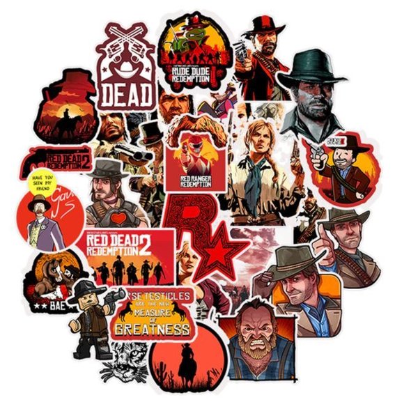 50 tlg Stickerset Red Dead Redemption 2