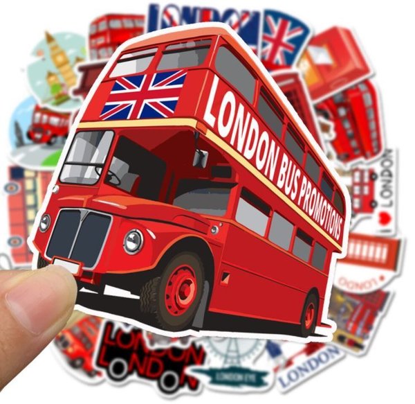 50 tlg Stickerset Stickerbomb London Bus