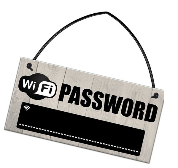 Holzschild WIFI WLAN Passwort Öffentlich