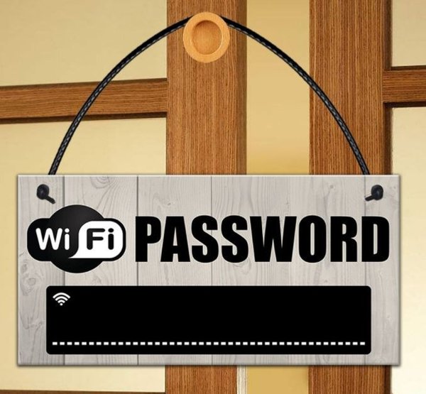 Holzschild WIFI WLAN Passwort Öffentlich