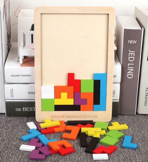 Tetris Knobelspiel Spiel Holz Puzzle