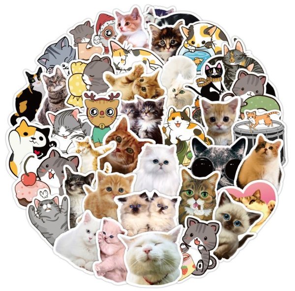 50 tlg Stickerset Stickerbomb Katze Cat