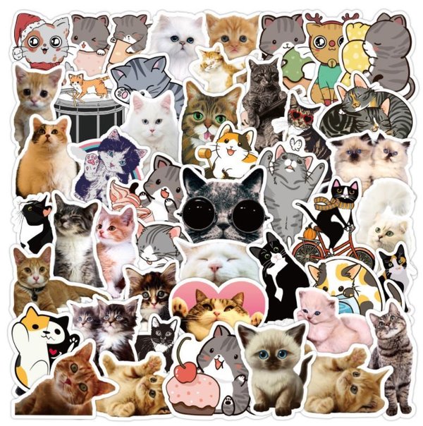 50 tlg Stickerset Stickerbomb Katze Cat