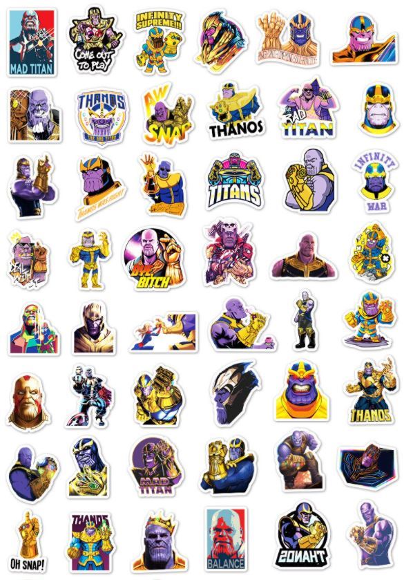 50 tlg Stickerset Thanos Avengers Kleber