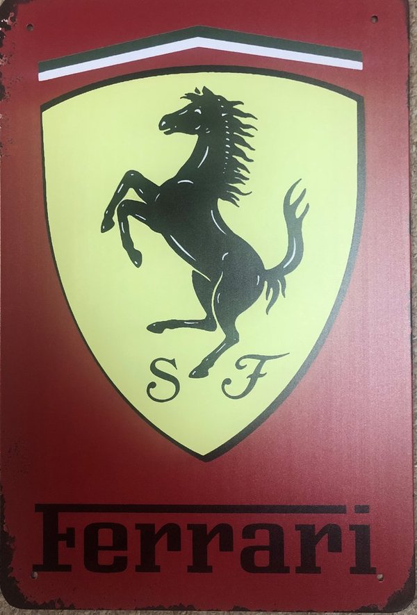 Ferrari Blechschild 30 x 20 Ross Pferd