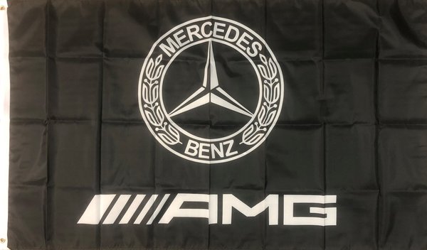 Mercedes AMG Fahne Schwarz Logo 150 x 90