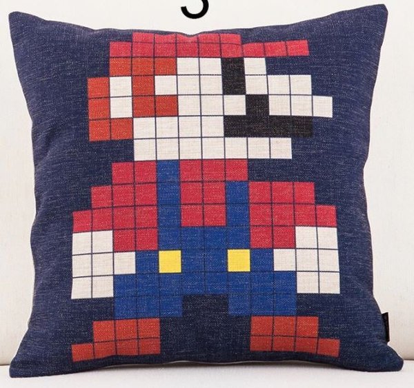 Super Mario Kissenbezug Retro Pixel