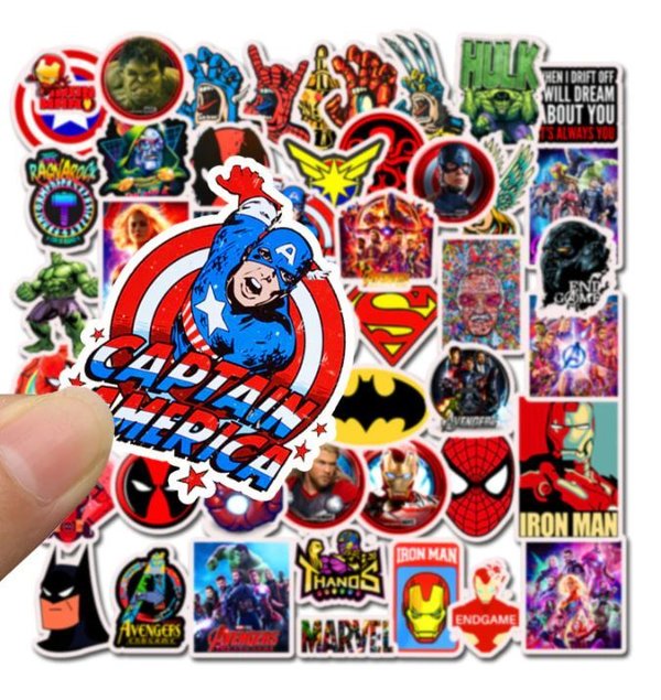 50 tlg Stickerset Marvel Superheld Comic