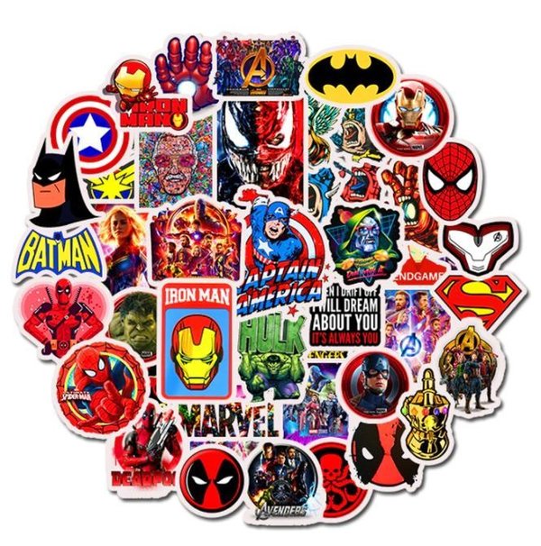 50 tlg Stickerset Marvel Superheld Comic