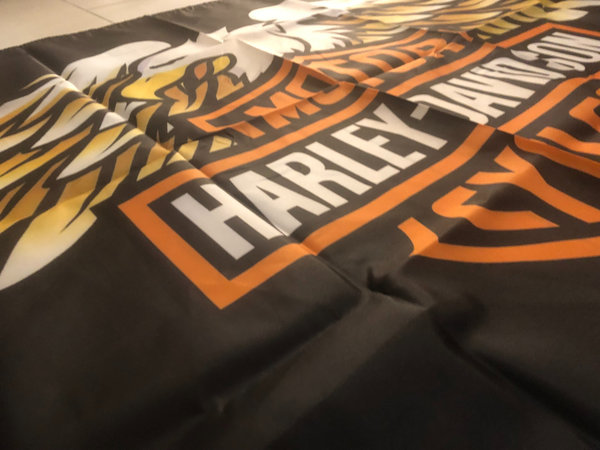 Harley Davidson Fahne Adler Eagle Logo Orange softail USA