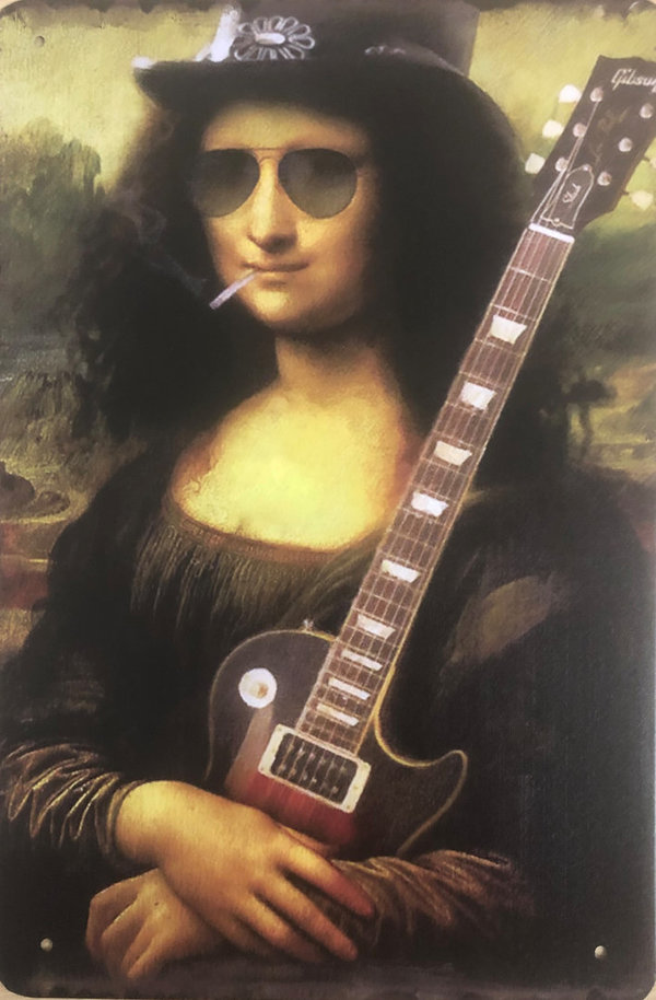 Mona Lisa Rock n Roll Blechschild Slash