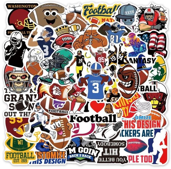 50 tlg Stickerset Football NFL Aufkleber Super Bowl Packers