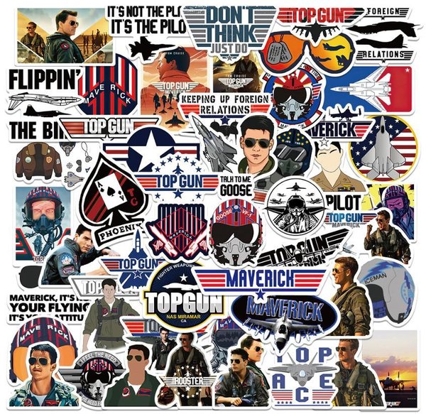 50 tlg Stickerset Top Gun Maverick Tom Cruise Film DVD Pilot