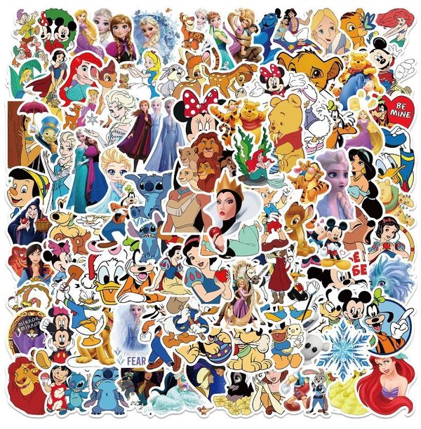 100 tlg Stickerset Disney Charaktere Filme DVD Ariel König