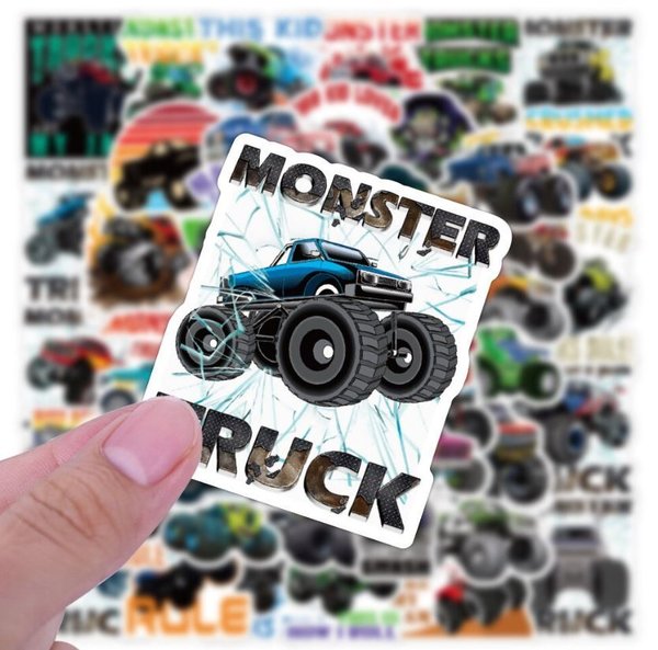50 tlg Stickerset Monster Truck Grave Digger Jeep SUV 4 x 4