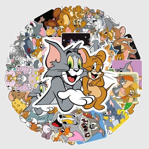 50 tlg Stickerset Tom & Jerry Katze Maus Cartoon DVD Serie