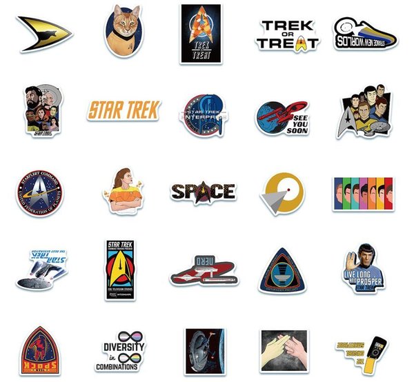 50 tlg Stickerset Star Trek Mr. Spock Enterprise Pike Kirk