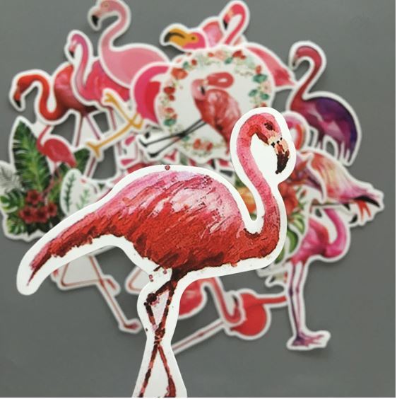 19 tlg Stickerset Flamingo Stickerbomb Kleber Zoo Rosa Tier